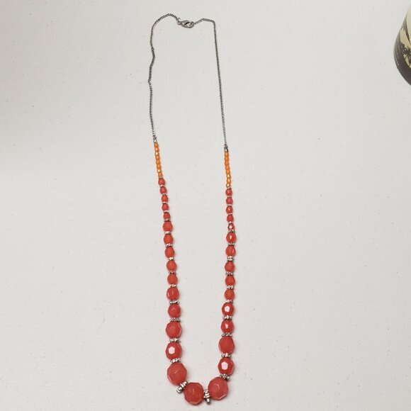 Necklace (Pinkish & Orange Beads) - Picture 1 of 4